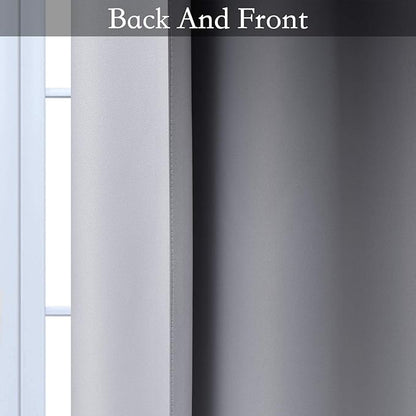 SimpleHome Ombre Room Darkening Curtains for Bedroom, Gradient Black to Grey White Light Blocking Thermal Insulated Grommet Window Curtains/Drapes for Living Room,2 Panels, 52x84 inches Length