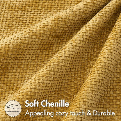 MIULEE Pack of 2 Couch Throw Pillow Covers 20x20 Inch Neutral Gold Modern Boho Accent Decorative Pillow Covers Soft Chenille Farmhouse Cushion Covers for Home Decor Bed Sofa Living Room