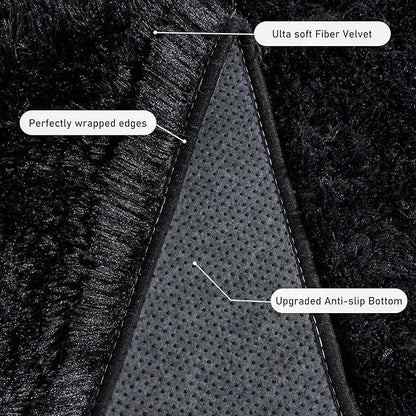Rugs for Living Room 5x7, Soft Shaggy Modern Shag Black Area Rug for Bedroom, Upgrade Non-Slip Plush Fluffy Carpet for Kids Boys Girls Room Home Decor Aesthetic