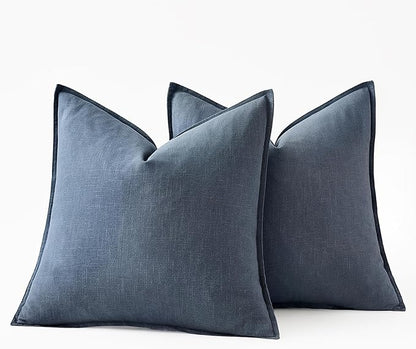 MIULEE Decorative Linen Pillow Covers 20x20 Inch Blue Ashes Boho Farmhouse Neutral Couch Throw Pillows for Bed Pack of 2 Accent Modern Pillowcase Sofa Livingroom Home Decor