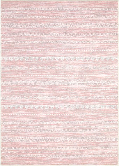 Nakagishi Pink Rugs for Bedroom Girls: 6x9 Washable Boho Large Neutral Cute Soft Area Rug Modern Indoor Floor Non Slip Accent Carpet for Living Room Nursery Kids Playroom Preppy Room Dorm Baby Room