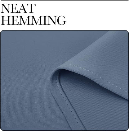 NICETOWN Kitchen Curtains with Grommet Top, Privacy & Room Darkening Thermal Insulated Draperies for Boys Bedroom, Nursery (Stone Blue, 34" Wide by 54" Long, Set of 2)