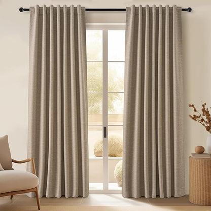 Topfinel Dark Flax 78 Inch Long Curtains for Sliding Door Closet Doors 100% Blackout Curtains for Living Room Bedroom Back Tab Pleated Heat Blocking Insulated Drapes Heat (W52 x L78) 2 Panels