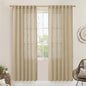 LAMIT Light Filtering Linen Curtains 78 inch for Bedroom, Faux Linen Textured Semi Sheer Back Tab and Rod Pocket Boho Modern Drapes for Living Room/Farmhouse, Brown, 2 Panels, 52 x 78 Inch