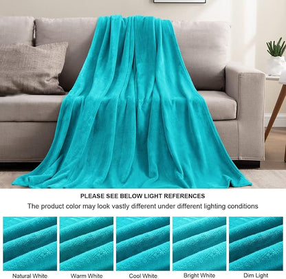 BEDELITE Fleece Blanket Teal Throw Blanket for Couch & Bed, Luxury Plush Cozy Fuzzy Blanket 50" x 60", Super Soft Warm Lightweight Throw Blanket for Travel Camping