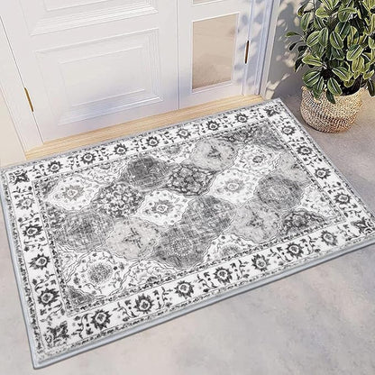 HEBE Washable Area Rug - 2'x3' Non Slip Soft Distressed Medallion Bedroom Boho Living Room Accent Throw Vintage Entry Floor Carpet for Dining Room Bathroom Entryway