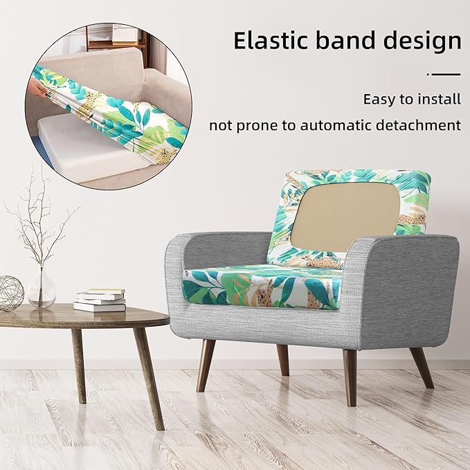 8Pcs Stretch Patio Cushion Covers,Outdoor Couch Covers Replacement,Outdoor Couch & Sofa Slipcovers,for Patio Furniture Cushion Covers,Washable Reusable urniture Protector(Leopard,8PCS)