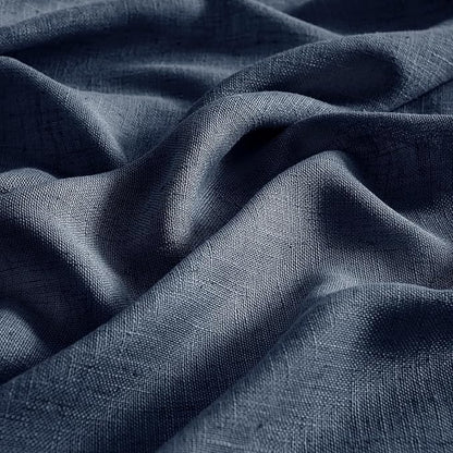 MIULEE Navy Blue Linen Curtains 96 Inch Length 2 Panels for Bedroom Living Room, Soft Thick Linen Textured Natural Window Drapes Semi Sheer Light Filtering Back Tab Rod Pocket Burlap Look Decor
