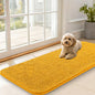 OLANLY Dog Door Mat for Muddy Paws 47x20, Absorbs Moisture and Dirt, Absorbent Non-Slip Washable Doormat, Quick Dry Chenille Mud Mat, Entry Indoor Entryway Carpet for Inside Floor, Golden Yellow