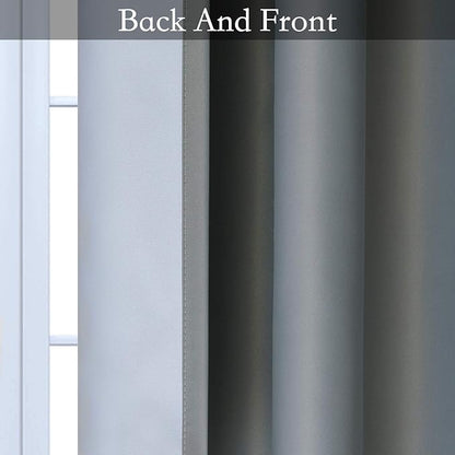 SimpleHome Ombre Room Darkening Curtains for Living Room, Light Blocking Gradient Gray to Grey White Thick Thermal Insulated Grommet Window Curtains/Drapes for Bedroom, 2 Panels, 52x84 inches Length