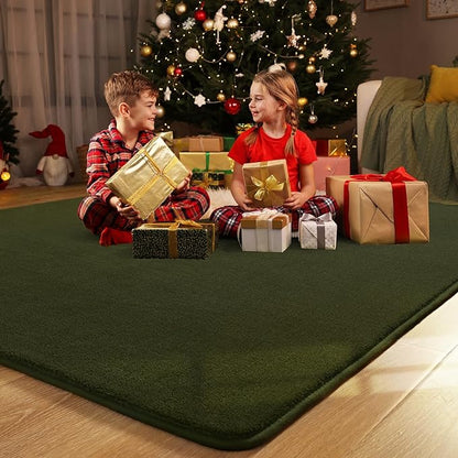 Amearea Modern Soft Hallway Runner Rug, 2x6 Fluffy Bedroom Bedside Rugs, Washable Long Runner Rugs for Hallway, Non Slip Memory Foam Rug Carpet for Entrance Kitchen Living Room Decor, Olive Green