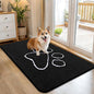 OLANLY Dog Door Mat for Muddy Paws 45x27, Paw Print Design, Absorbs Moisture and Dirt, Absorbent Non-Slip Washable Doormat, Quick Dry Chenille Mud Mat for Dogs, Entry Indoor Entryway Carpet, Black