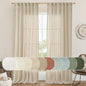 LAMIT Light Filtering Sheer Linen Curtains 102 inches Long, Linen Textured Semi Sheer Back Tab and Rod Pocket Natural Boho Drapes for Living Room/Farmhouse, 2 Panels, Linen, 52 x 102 Inch