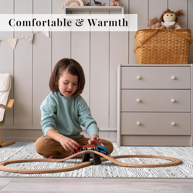 3x18 Washable Kitchen Runner Rug: Modern Moroccan Runners for Hallway Soft Non Slip Rugs with Rubber Backing Low Pile Thin Waterproof Floor Carpet for Entryway Bedroom Bathroom Indoor 3x18 Grey