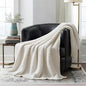 EVERGRACEHOME Chunky Chenille Knit Throw Blanket for Couch, Soft Luxurious Moss Stitch Blankets for Bed, Cozy Decorative Farmhouse Knitted Throws for Sofa, Bright White, 60" x 80"