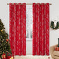 Deconovo Christmas Red Curtains, Blackout Drapes, Soundproof Curtain, Silver Print, 52 x 95 Inch Long, 2 Panels, Machine Washable Window Panel for Living Room Bedroom Festival Party Decoration Kitchen