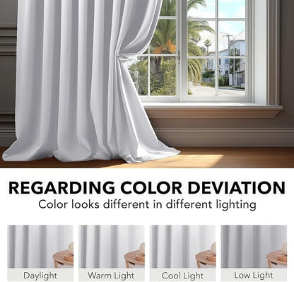 Deconovo Blackout Curtains, Thermal Insulated, W70 x L108 2 Panels, Back Tab, Machine Washable, Room-Darkening Drapes for Bedroom/Living Room Star White