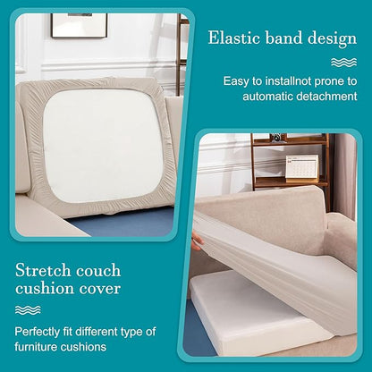 14 Pcs Stretch Patio Cushion Covers,Outdoor Couch Covers Replacement,Outdoor Couch & Sofa Slipcovers,for Patio Furniture Cushion Covers,Washable Reusable Furniture Protector (Beige,Cover Only)