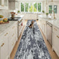 Washable Area Rugs 2'6'' x12 Non-Slip Modern Abstract Soft for Living Room Entryway Bedroom Nursery, Print Pattern, Black Navy Blue Gray