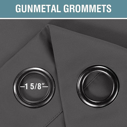 H.VERSAILTEX Blackout Grey Curtains for Patio Door Thermal Insulated Living Room Curtains, Room Darkening Noise Reducing Blackout Curtain for Bedroom, Charcoal Gray, 1 Panel, 52'W x 120'L