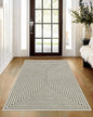 Latte&Fog 3x5 Entryway Rug Indoor, Beige Modern Abstract Washable Area Rug, Boho Non Slip Low Pile Throw Carpet for Indoor Bedroom Bedside, Kitchen, Entry and Living Room - Beige