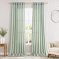 Extra Long Aqua Green Linen Curtains 120 Inch for Living Room 2 Panels Set Rod Pocket Back Tab Light Filtering Semi Sheer Linen Window Drapes Privacy High Ceiling Drapes for Farmhouse 52x120