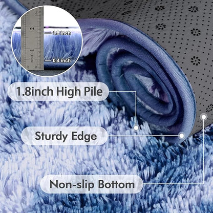 10x14 Ft Extra Large Shag Rugs for Living Room, Ultra Soft Fluffy Furry Area Rugs for Bedroom Indoor Floor, Aesthetic Carpet for Kids Home Decor (Blue)