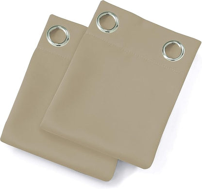 LEMOMO Beige Thermal Blackout Curtains/52 x 63 Inch/Set of 2 Panels Room Darkening Curtains for Bedroom