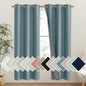NICETOWN 100% Absolutely Blackout Linen Curtains with Thermal Insulated Liner, Skylark Blue, 42" Wide, 72" Length Energy Saving Curtains for Classroom 2 Panels Set, Vertical Blinds