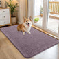 OLANLY Dog Door Mat for Muddy Paws 45x27, Absorbs Moisture and Dirt, Absorbent Non-Slip Washable Doormat, Quick Dry Chenille Mud Mat for Dogs, Entry Indoor Entryway Carpet for Inside Floor, Deep Plum