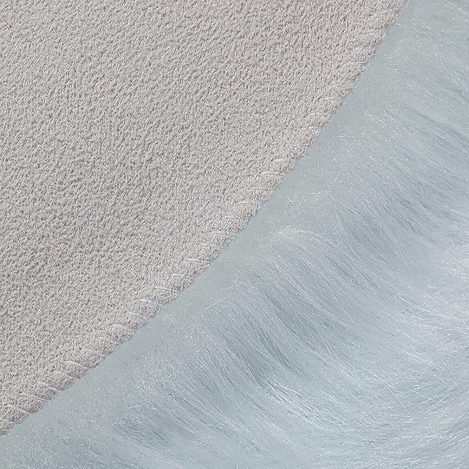 linmopm Faux Fur Rug Sheepskin Shag Fluffy Fuzzy White 2x3 ft Small Rugs for Bedroom Bedside Bed Floor Living Room Plush High-Density Cushion Carpet Super Sofa Cover
