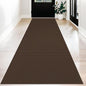 KOZYFLY Long Runners for Hallways 3x12 ft Washable Kitchen Runner Non Slip Rubber Backed Hallway Rugs Cotton Entryway Runner Rug Floor Carpet for Indoor Hall, Backdoor, Kitchen, Reddish Brown/Coffee