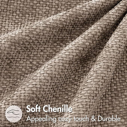 MIULEE Pack of 2 Couch Throw Pillow Covers 20x20 Inch Light Khaki Boho Accent Decorative Pillow Covers Soft Chenille Farmhouse Taupe Cushion Covers for Home Decor Bed Sofa Living Room