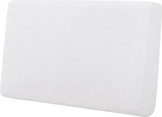 Easy-Going Stretch Loveseat Cushion Cover Sofa Cushion Furniture Protector Sofa Seat Sofa Slipcover Sofa Cover Soft Flexibility with Elastic Bottom(Loveseat Cushion, Snow White)