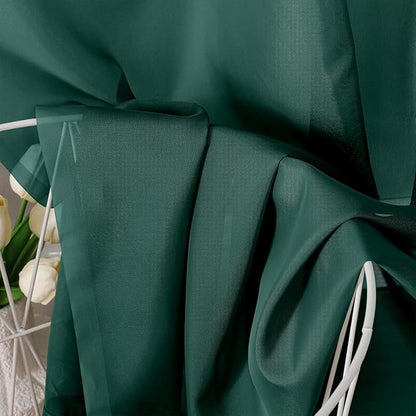 Chyhomenyc Hunter Green Sheer Curtains 84 inches Long 2 Panels, Light Filtering Emerald Voile Christmas Sheer Window Curtain Drapes for Living Room Bedroom, 1 Pair, Each 42W x 84L