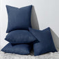 Topfinel Decorative Dusty Blue Throw Pillow Covers Cushion Cases, Set of 4 Soft Velvet Modern Double-Sided Designs Home Decor, Pillow Inserts Not Included (16x16 inch)