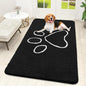 OLANLY Dog Door Mat for Muddy Paws 59x32, Paw Print Design, Absorbs Moisture and Dirt, Absorbent Non-Slip Washable Doormat, Quick Dry Chenille Mud Mat for Dogs, Entry Indoor Entryway Carpet, Black