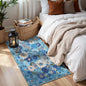 2x4 Entryway Runner Rugs, Non Slip Washable Rugs with Rubber Backing Soft Floral Carpet Runner for Kitchen, Laundry, Bedroom, Bathroom(2 x 4, Blue Garden)