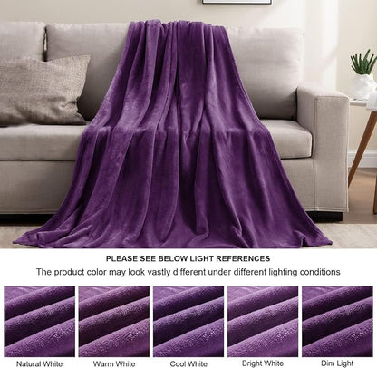 BEDELITE Fleece Blanket Purple Throw Blanket for Couch & Bed, Luxury Plush Cozy Fuzzy Blanket 50" x 70", Super Soft Warm Lightweight Fall Throw Blanket for Travel Camping