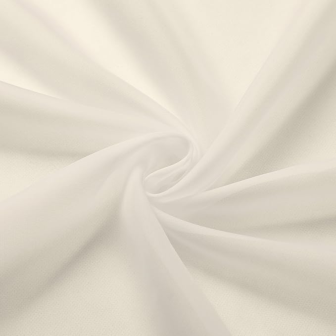 Chyhomenyc Cream Sheer Curtains 84 Inches Long 2 Panels Set- Light Filtering Curtains for Bedroom, Soft Airy Voile Rod Pocket Living Room Window Drapes, 42Wx84L Inches, 2 PCS