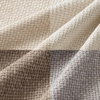 MIULEE Pack of 4 Couch Throw Pillow Covers 18x18 Inch Neutral Beige/Brown Soft Decorative Chenille Pillow Covers Farmhouse Accent Cushion Covers for Boho Spring Home Decor Sofa Bedroom Living Room