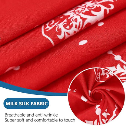 hyha Printed Couch Cushion Covers, Floral Sofa Covers Washable for Cushion Couch, Stretch Pattern Outdoor Cushion Covers for Patio Furniture with Elastic Bottom(Small, Snowflake Bell)