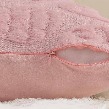 decorUhome Easter Pink Egg Pillow Covers 12x20 Inch Set of 2, Soft Plush Faux Wool Jacquard Cushion Covers, Farmhouse Neutral Fuzzy Spring Easter Holiday Decor for Couch Sofa Bed