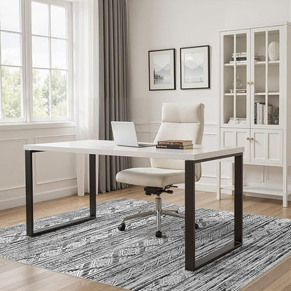 Nakagishi 9x12 Area Rugs Living Room: Washable Large Neutral Soft Rug Stain Resistant Non-Slip Carpet for Men Modern Home Enthusiasts Aged 25-45 - High Traffic Areas - Bedroom Office - Black White