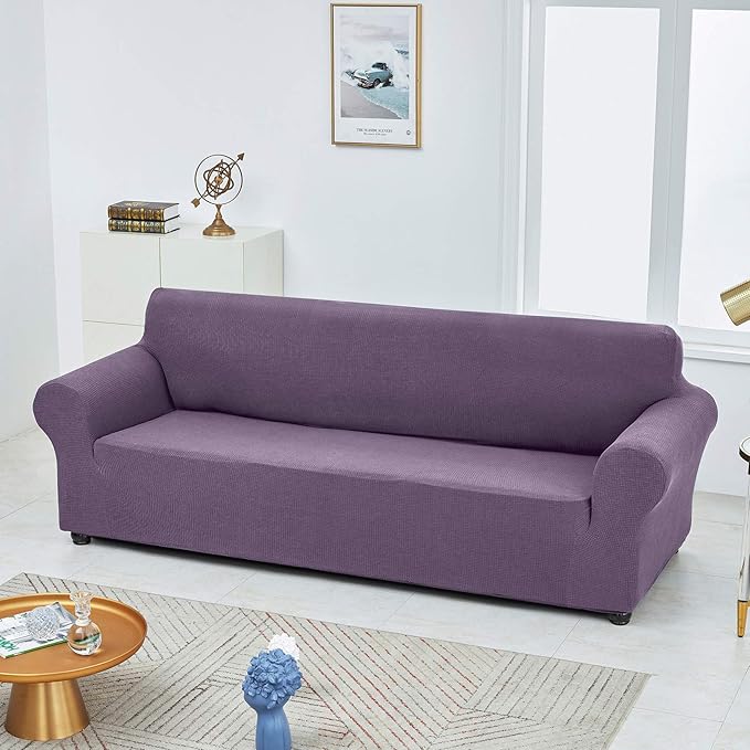 Joccun Stretch Couch Cover Slipcovers, 1-Piece Sofa Covers for 3 Cushion Couch Spandex Jacquard Washable Furniture Protector Cover for Living Room,Kids,Pets(Sofa,Grapeade)