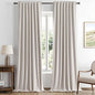 MIULEE 100% Blackout Linen Curtains for Bedroom, Ivory Solid Luxury Decor Thermal Insulation Room Darkening Drapes for Living Room Nursery Back Tab Rod Pocket 42 x 96 Inches, 2 Panels