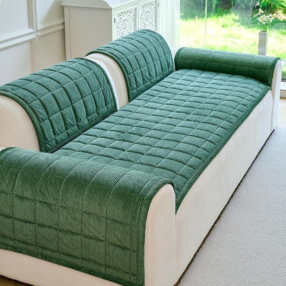 Couch Covers for Dogs Washable, Non Slip Couch Covers for Loveseat Sofa Pet Friendly, Soft Fuzzy Sofa Covers for Pet, Dog Couch Cover Furniture Protector(1PC,Green,27.6"x82.7")