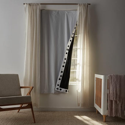 Amazon Basics Portable Blackout Curtain Shade with Suction Cups, Noise Reducing, Energy Saving, 50"W x 78"L, White, 2-Pack