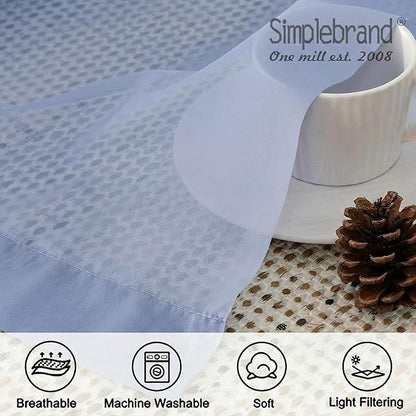 Simplebrand Denim Sheer Curtains 63 Inch Length 2 Panels, Rod Pocket Solid Color Window Sheer Curtain Panels, Elegant Curtains & Drapes for Living Room, Bedroom 2 Panels (Ivory, 42" W x 63" L)