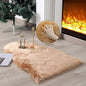 linmopm Faux Fur Rug Sheepskin Shag Fluffy Fuzzy Beige 2x3 ft Small Rugs for Bedroom Bedside Bed Floor Living Room Plush High-Density Cushion Carpet Super Sofa Cover